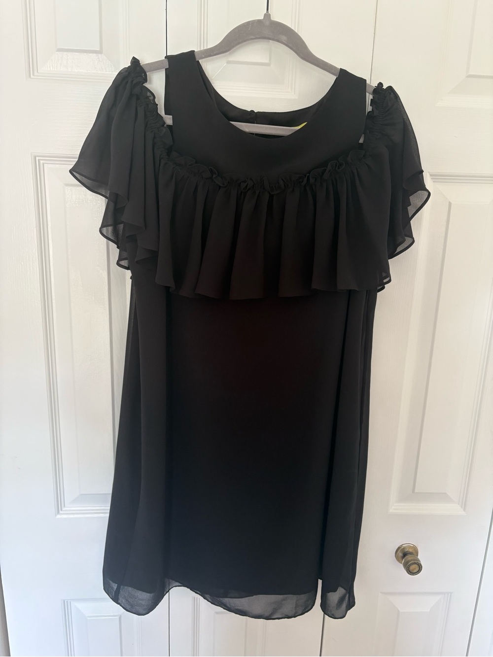 Gianni Bini Black Ruffle Off-Shoulder Dress